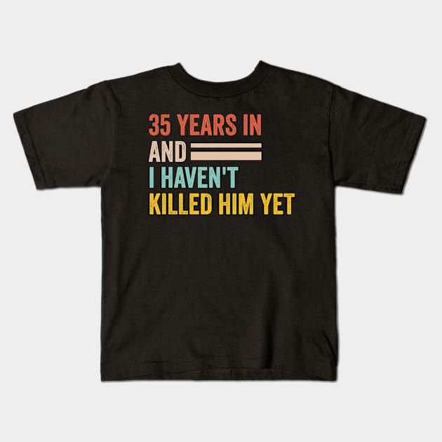 35th year wedding anniversary-34 Years Of Marriage Gift Kids T-Shirt by madani04